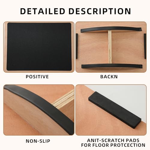 Balance Board Wobble Board for Adults and Kids - Anti-Slip 350LBS Balance Board for Physical Therapy,Balance Training,Posture Correction,Standing Desk Core Strength Wooden Balance Rocker Board