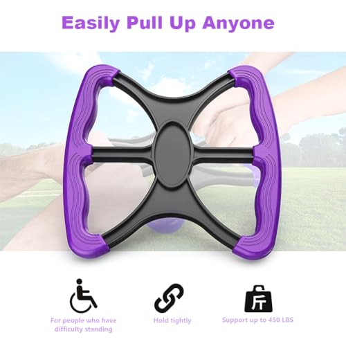 Lift Assists Standing Aid-Handicap Bar with No-Slip Grip Handles, Portable Contact Grip Lift Assist Foot Standing Mobility Aid, Help Elderly Seniors Handicapped Transfer Assistant(Purple)