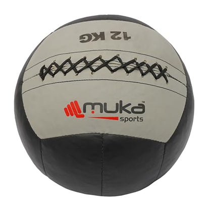 12 kg Wall Ball Soft Synthetic Leather Shell Weighted Medicine Ball for Pilates, Yoga, Strength Training & Physical Therapy with Non-Slippery Grip