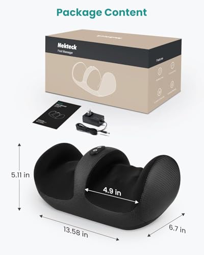 Nekteck Foot Massager with Heat & Foot Roller, Shiatsu Calf Leg Massager for Circulation and Neuropathy Pain Relief for Feet Care Home Office Gadgets Relaxing Massage Tools Gifts for Women Men Mom Dad