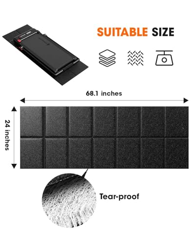 Walking Pad Mat for Carpet Floor, 68"x24", Treamill Mat for Hardwood Floors, High Density, 0.2" Thickness, Folable, Floor Protection for Bike, Elliptical, Treadmill - size: 68"L x 24"W x 0.2"Th