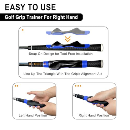 Golf Grip Trainer Right Hand, Grip Trainer Golf Club, Correct Hand Position - color: blue