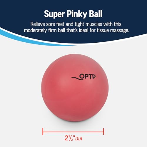 OPTP Super Pinky Ball – Moderately Firm Density Deep Tissue Massage Ball for Back Pain, Shoulder Tension Relief, Sore Muscles, Plantar Fasciitis and More