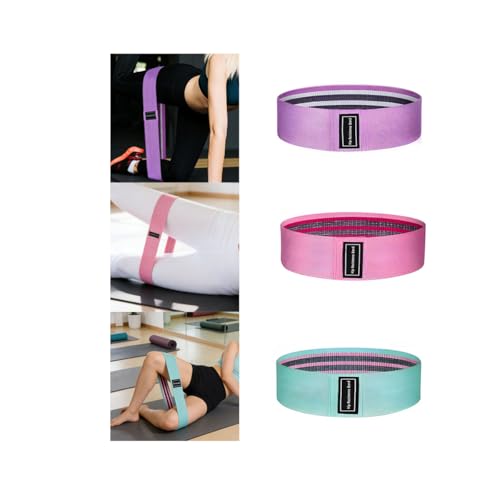 Fabric Resistance Bands for Legs and Butt, Non-Slip Booty Bands for Gym Yoga Squat, Glute Exercise Loops with Carry Bag