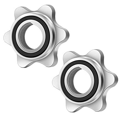 Lamoutor 2Pcs Anti-Slip Hex Nut Collar Screw for Barbell Dumbbell Weight Lifting - size: 25mm