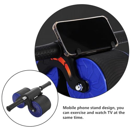 SHERCHPRY Auto Rebound Ab Roller Wheel with Knee Pad for Home Gym Fitness Deep Abdominal Training Equipment for Men and Beginners Core Strength Exercise Roller Disc for Targeted Upper Body