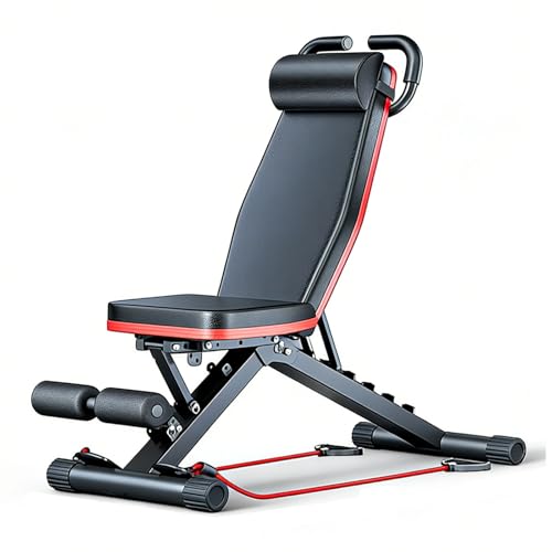 Foldable Weight Bench Adjustable Weight Bench Strength Training Bench Adjustable for Small Apartment