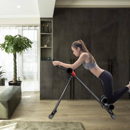 BENBOR Ab Workout Equipment, Adjustable Abdominal Roller Wheel Full Body Workout for Home Gym, Strength Training Exercise Equipment for Body Shaping Foldable Waist Trainer Suitable for Beginner