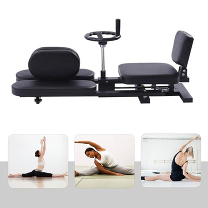 3 Bar Pro Leg Stretcher with Cushion&Wheels 180° MMA Stretching Trainer Split Leg Training Machine Flexibility Stretching Equipment for Ballet Yoga Dance Martial Arts Home Gym Exercise Black