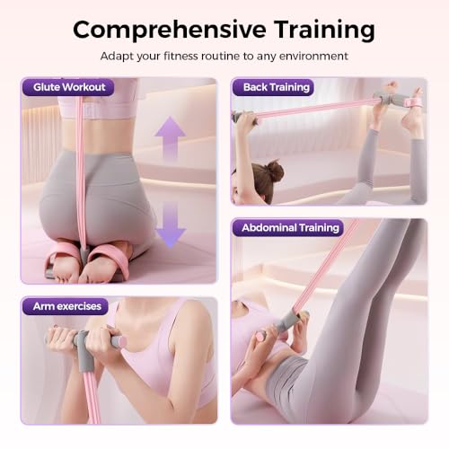 Multifunction Pedal Resistance Band, Pedal Resistance Bands with Handles - 2026 New Elastic Rubber Exercise Band for Full Body Workout, Arm, Leg - color: Blue