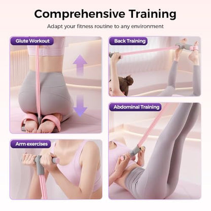 Pedal Resistance Bands with Handles, 2026 Upgrade Tube Resistance Bands with Handles, Elastic Yoga Resistance Band for Full Body Workout, Yoga, Stretching, Waist, Arm, Leg