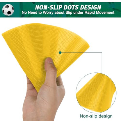 4inch & 9inch Poly Spots Spot Markers for Gym Floor, 12/24 Pcs Flat Cones Non-Slip Rubber Floor Dots Agility Markers for Soccer Basketball Sports Speed Training, Dance, Classroom Activities - style: 24Pcs 9 inch Yellow