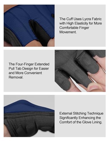 KUTOOK Weight Lifting Gloves Men Women One Piece Anti-Slip Workout Gloves - color: Navy Blue, size: Medium