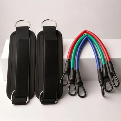 5-Piece Universal Ankle Resistance Band Set with Adjustable Straps for Yoga, and Fitness