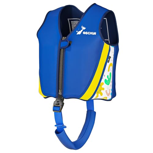 Swim Vest for Toddlers & Kids, Neoprene Swimming Aid Vest with Removable Floatation Pads, Adjustable Safety Strap & Secure Zip, Toddler Swim Trainer Floaties for Boys Girls 2-9 Years