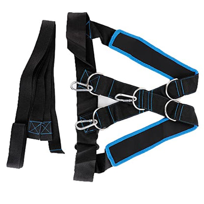 SUNGOOYUE Speed Strength Training Sled Shoulder Harness Resistance Band for Endurance Workout Training, Nylon Material for Speed, Ideal for Strength for Athletes, Black