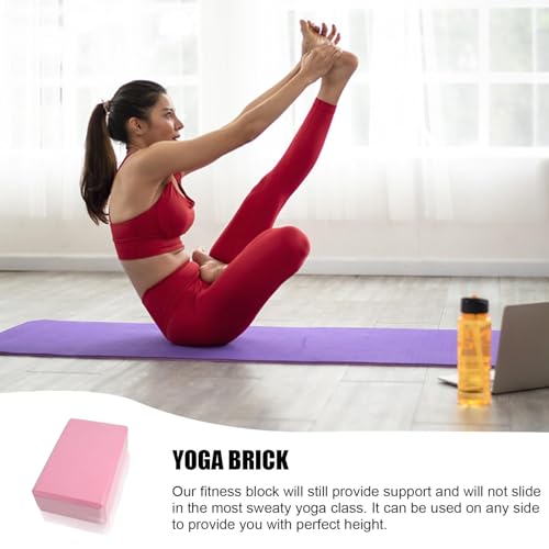 Yoga Blocks, Non-Slip Wedge Stretcher Block, High Density EVA Foam Brick, Lightweight Foam Yoga Block Strap, Exercise Accessories, for Yogas, Fitness, Pilates, Stretching, Toning Workouts - color: LightPink
