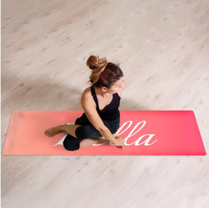 Custom Name Yoga Mat,Personalized Travel Yoga Exercise Mat,Non Slip,Perfect for Kids & Adults,Gradient Color D Series - color: Style 22