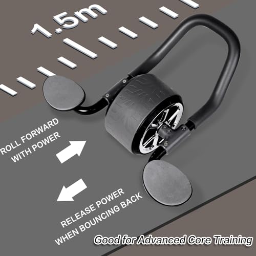 Li Fitness Ab Wheel with Jump Rope, Automatic Rebound Ab Wheel, Abdominal Exercise Wheel with Elbow Support, Ab Exercise Machine for Core Training, Abs Workout Equipment