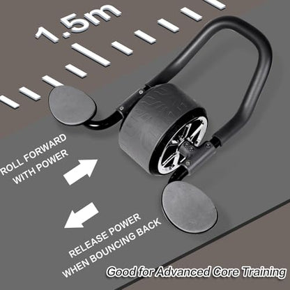 Li Fitness Ab Wheel with Jump Rope, Automatic Rebound Ab Wheel, Abdominal Exercise Wheel with Elbow Support, Ab Exercise Machine for Core Training, Abs Workout Equipment