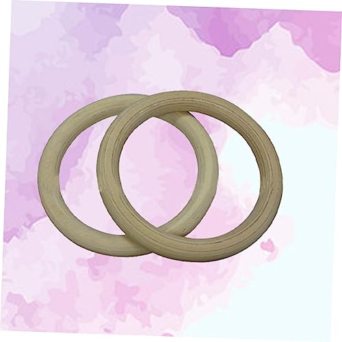 BESPORTBLE Pair Gymnastic Rings Fitness Ring Exercise Rings Workout Rings aldult Stretch Ring Bamboo Child - color: Khaki