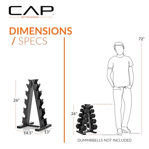 CAP A-Frame Hex Dumbbell Storage Rack, Orange, 150lb Capacity