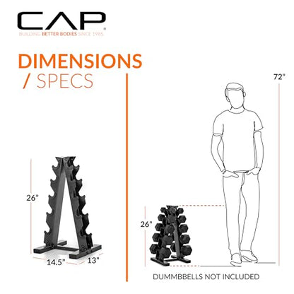 CAP A-Frame Hex Dumbbell Storage Rack, Orange, 150lb Capacity