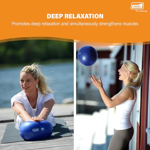 SISSEL Pilates Soft Ball Gray | 8.5 in | Phthalate- & Latex-Free PVC | for Deep Relaxation & Muscle Strengthening | 340 lbs Capacity | Includes Exercise Guide - color: Grey, size: 26 cm