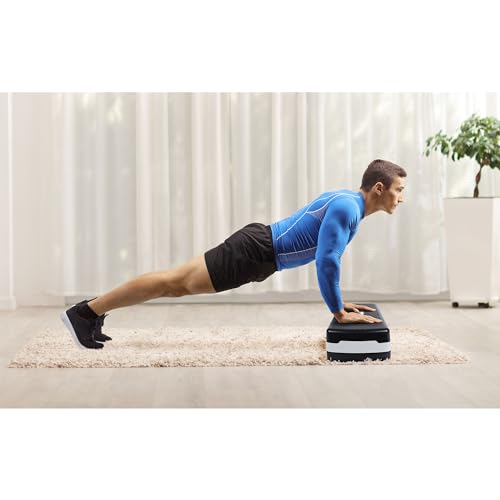 HolaHatha Compact Portable Aerobic Step Platform Exercise Fitness Equipment, Cardio Stepper with Adjustable Height for Home Gym - color: White