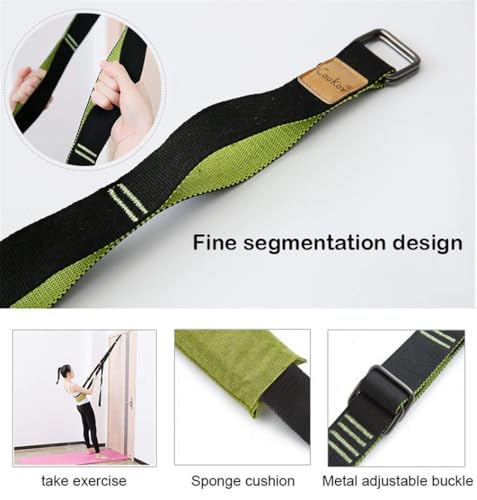 Back bend Assist Trainer - Improve Back and Waist Flexibility, Door Flexibility Stretching Strap, Home equipment for Ballet, Dance, Yoga, Gymnastics, Cheerleading, Splits - color: black