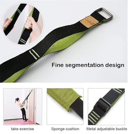 Yoga Fitness Stretching Strap, Door Flexibility Stretching Strap, Improve Leg Waist Back Flexibility Back Bend Assist Trainer, for Rehab Pilates Ballet Dance Cheerleading Splits Gymnastics - color: black