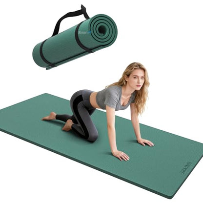 Yoga Mat Thick（8mm）Exercise Mat Non Slip Anti-tear,Pilates Mat for Men and Women,Workout Mats for Home,Barefoot Workouts and Floor Exercise,with Carrier Strap(71"x 24")