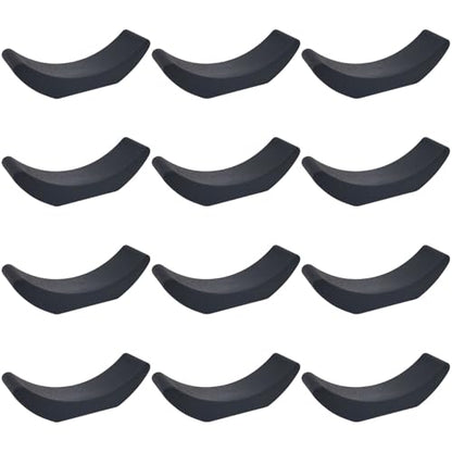 12 Pack Dumbbell Saddles, Heavy Duty Anti-Roll Dumbbell Cradles for Rack or Floor, Non-Slip Plastic Dumbbell Holder for Round & Hex Weights, Home Gym Weight Storage Accessories Replacement