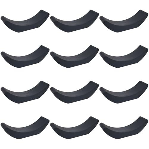 12 Pack Dumbbell Saddles, Heavy Duty Anti-Roll Dumbbell Cradles for Rack or Floor, Non-Slip Plastic Dumbbell Holder for Round & Hex Weights, Home Gym Weight Storage Accessories Replacement