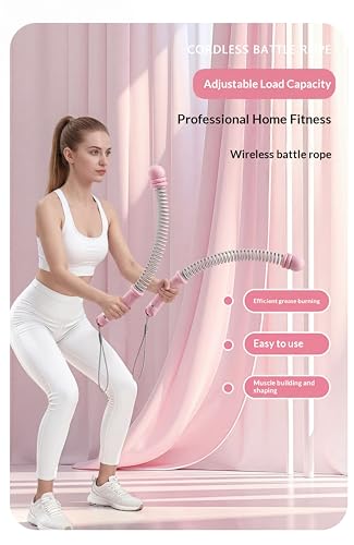 Ropeless Battle Ropes for Home Gym, Portable Cordless Weighted Workout Ropes for HIIT, Strength Training & Low-Impact Cardio, Full Body Exercise Equipment for Men & Women (Black)