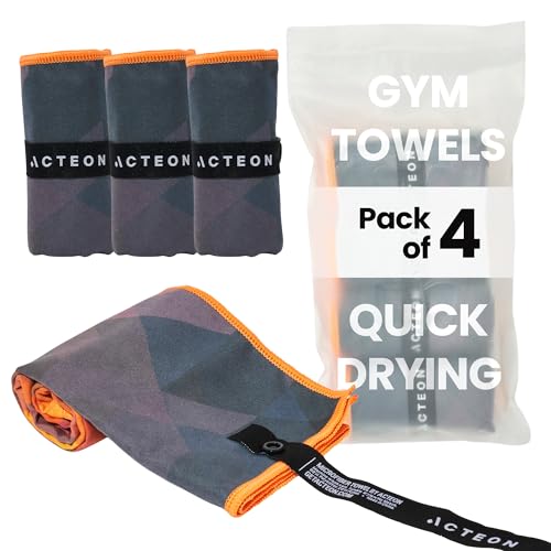 Microfiber Gym Towels 4 Pack, Quick Dry Odor Free Workout Towels for Men and Women, Super Absorbent Sports Sweat Towel for Gym, Yoga, Running, Travel, 16 x 30.5 Inch - color: Dusk