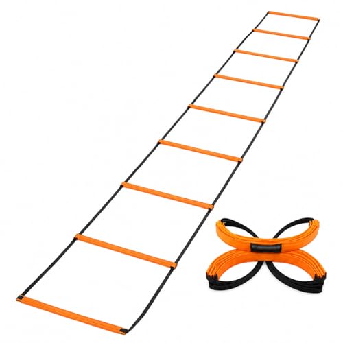 Kids Agility Ladder, Speed Ladder Training for Football & Soccer, 15ft Agility Speed Ladder with Storage Bag, Team Conditioning Equipment, Agility Agility Ladder 10 Grid - style: Agility Agility Ladder 10 Grid