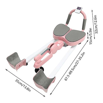 Leg Stretcher, 265LBS Leg Stretch Machine, Adjustable 3 Bar Leg Split Extension Machine with Forward Reverse Magnetic Timer PU Cushion Flexibility Stretching Equipment to Stretch - color: Pink