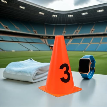 VICASKY 10pcs Soccer Mini Cones Numbered Agility Training Markers, 23cm Plastic Sports Spot Markers for Football and Basketball Practice, Field Drills Equipment for Youth and Adult
