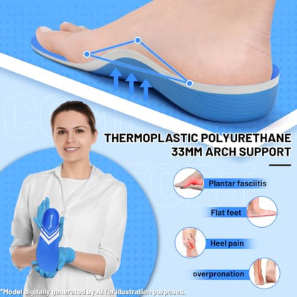 220lbs+ Metatarsalgia Insole Plantar Fasciitis Pain Relief Insert - color: Light Blue, size: MEN (7-7 1/2)|WOMEN (9-9 1/2)--260MM