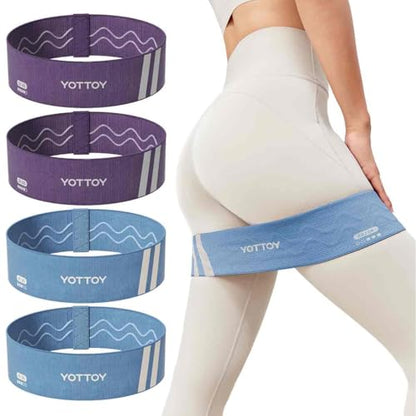 YOTTOY Fabric Resistance Bands for Women & Men,Non-Slip Workout Bands Set for Glutes, Legs, and Squats – Durable Exercise Bands for Home Gym