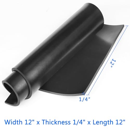 WochiTV Solid Rubber Strips Rolls, 12" Wide x 1/4" Thick x 12" Long Neoprene Rubber Sheets Perfect for DIY Gasket Material, Sealing, Liner, Shield, Padding, Mat - size: 12" W x 12" L, style: 1/4(.25") Thick