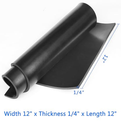 WochiTV Solid Rubber Strips Rolls, 12" Wide x 1/4" Thick x 12" Long Neoprene Rubber Sheets Perfect for DIY Gasket Material, Sealing, Liner, Shield, Padding, Mat - size: 12" W x 12" L, style: 1/4(.25") Thick