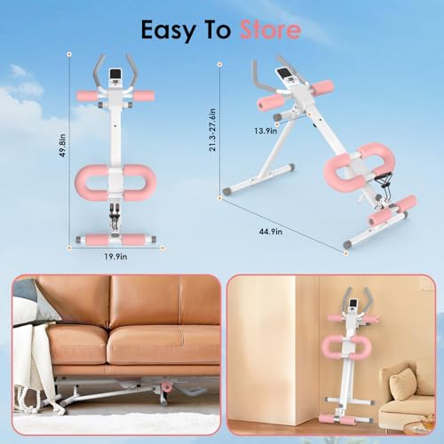Foldable Ab Machine, 5-in-1 Adjustable Ab Trainer for Home Gym, Full-Body Core Workout Equipment