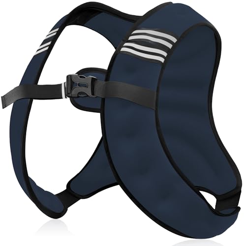 NATURELUX Weighted Vest Men or Women - 5/10/15/20/25/30lbs Weights with Reflective Stripe, Weighted Vest for Workout Equipment for Strength Training Running - Walking Weight Loss - color: Navy Blue, size: 5 lbs
