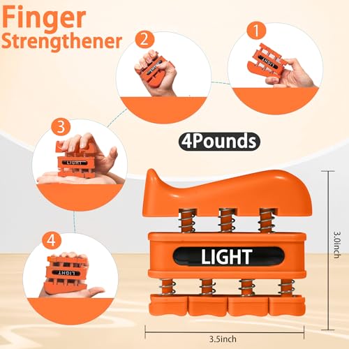 Grip Strength Trainer, Finger Strength Trainer for Grip Strength Training for Fingers, Wrists, and Hands for Home, Office, Gym, Climbing, Athletes, Musicians, and Therapy
