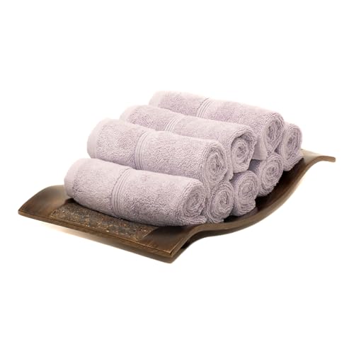 Mosobam Turkish Washcloths, 8 Pack, 13 x 13 in, 700 GSM, Lavender Aura - color: Lavender Aura, size: Washcloths, Set of 8