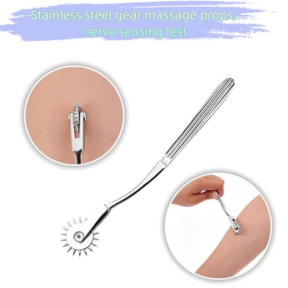 Stainless Steel Gear Roller Windmill Massage Tool for Skin Nerve Sensitivity Testing
