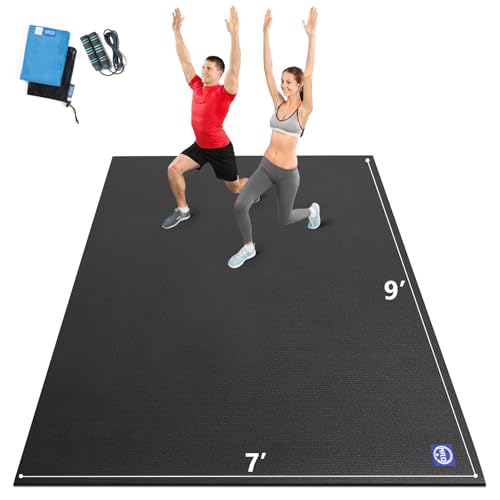 MRO Extra Large Exercise Mat 12'x7'/9'x7'/7'x7'/7'x5'(7mm) - color: Black, size: 7*9 FT