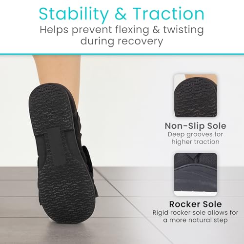 Vive Rounded Post Op Shoe for Injured Foot - Orthopedic Recovery Shoes for Women, Men - Lightweight, Adjustable Medical Walking Shoe for Post Surgery, Stress Fracture, Bunions, Sprains - Left or Right (X-Small)